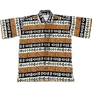 Vintage Aztec Canvas Fabric Button Up Shirt Large